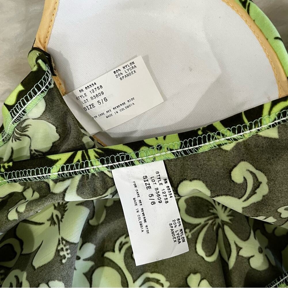 NEW Spiegel Vintage 90s Floral Padded Push Up Cheeky Bikini Swimsuit 5/6 NWOT - Picture 15 of 16